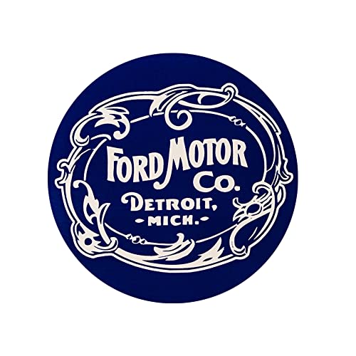Ford Vintage 1903 Logo Round Sticker – 4″x4″ Screen Printed, Made in USA – Officially Licensed