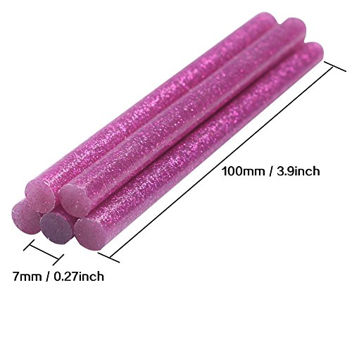 COCODE Hot Glue Gun with 60 Mini Glitter Hot Melt Glue Sticks 0.27" x 3.93" for Art Craft Project Holiday Decoration Cardboard Making DIY Repair