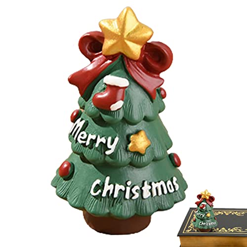 Fowybe Adornos de Navidad de Animales de Resina | Mini estatuillas navideñas de Resina Decoraciones Familiares de Animales | Miniaturas navideñas Suministros para Fiestas Decoraciones de Paisaje Cover