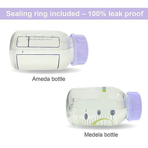 Image of Maymom Solid Lids with Sealing Ring for Standard Sized Bottles; Bottles Lids Compatible with Medela Bottles, Ameda, and Small Sized Nuk, Playtex, Gerber Bottles; 8pc (Purple)
