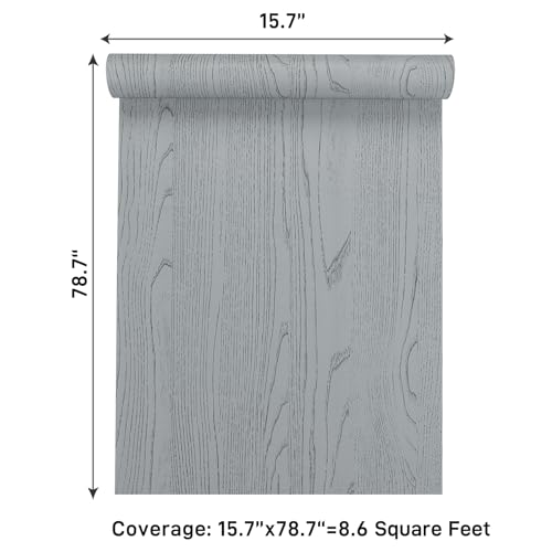 Papier peint imperméable pour bureau et table effet bois gris rustique