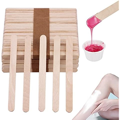 200 Pieces Disposable Wooden Wax Spatulas Wax Applicator Sticks for Face & Body Hair Removal Cover