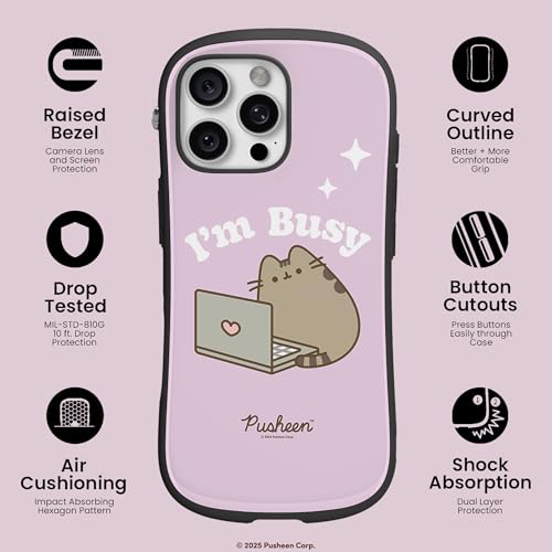 Coque antichoc double couche iPhone 16 Pro iFace Pusheen MagSafe rigide