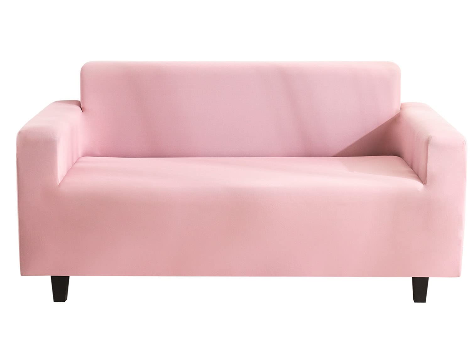 Housse de canapé extensible anti-glisse rose grand format 4 places lavable