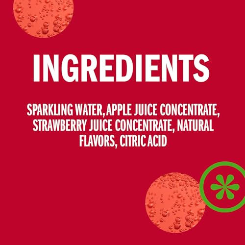 IZZE Sparkling Water Juice Beverage Blend, Strawberry, No Sugar Added, 8.4 FL OZ, 24 Cans