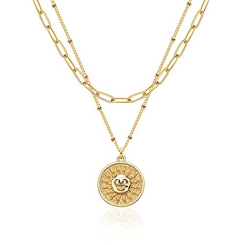 Image of MEVECCO Dainty Pendant Layered Necklaces for Women