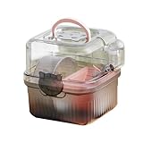 Bothyi Hamster Cage Small Animal Travel Case Villa Base Breathable Compact Accessories Carrier Hamster Carry Case for Guinea Outdoor, Pink