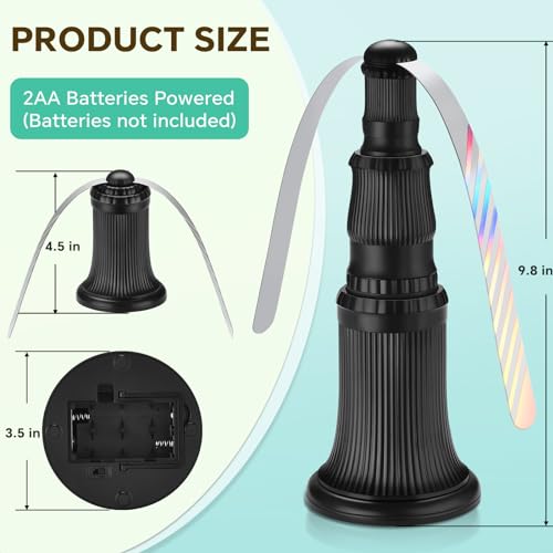 Fly Fans for Tables, Fly Fan Outdoor Indoor Keep Flies Away, Table Top Spinner with Holographic Blades, Flies Deterrent for Picnic, Restaurant, Party, Home, BBQ (4 Pack) (Classic)