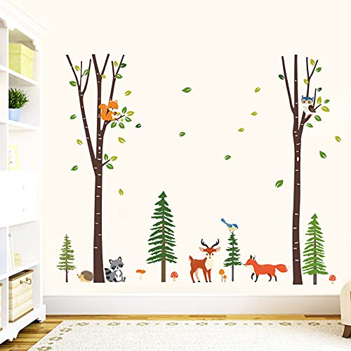 Decalmile Adesivi Murali Animali del Bosco Grande