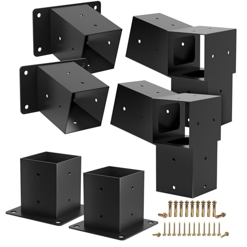 15° Pergola Brackets, 2 Pack Slanted Roof Woodworks Pergola Kit for 4x4''