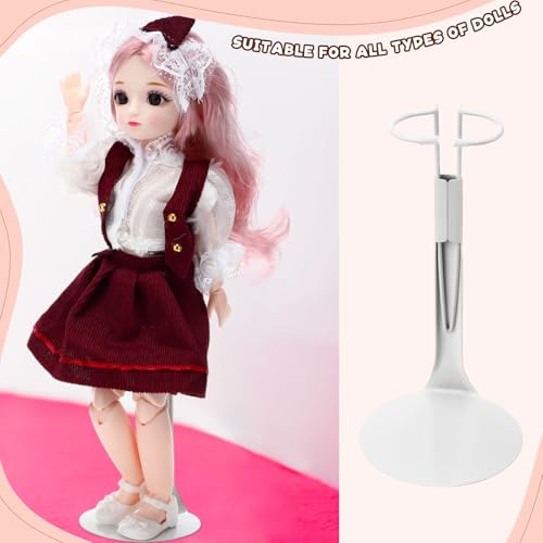 Image of Yaocom 12 Pcs Action Figure Stand Action Figure Display Holder with Expandable Waist Wire for 8 inch to 12 inch Model Bear Display Rack(White)