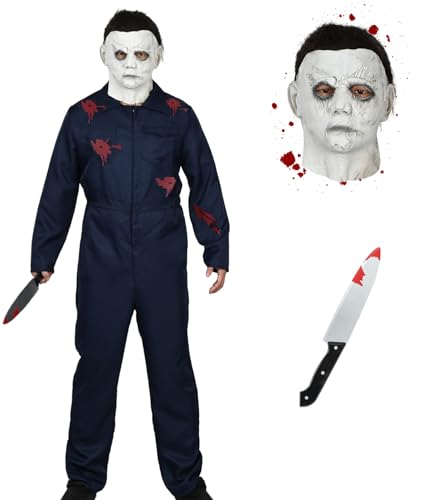 HarnyLoom Disfraz Michael Adulto, Terror Asesino Mono Halloween
