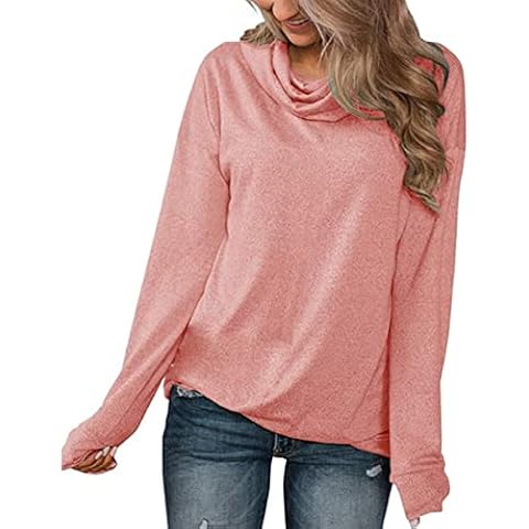 Ausla Women's Long Sleeve Cowl Neck Jumper Cover