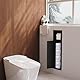 Neodrain Unterputz-Schrankmodul Edelstahl Badezimmerschrank mit Toilettenpapierhalter für Klobürstengarnitur und Papieraufbewahrung, 63x15x15 cm, Schwarz