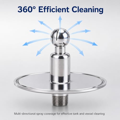 Image of DERNORD Sanitary Rotary Spray Ball 4 inchTC X 1 /2 inchMNPT CIP Tank Cleaning Ball