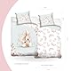 MTOnlinehandel Kinder Bettwäsche Set 135x200 80x80 cm · REH Baby, Hase, Schmetterlinge, Blumen, Frühling · 100% Baumwolle mit YKK Reißverschluss · sanft, weich für Mädchen