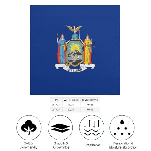 New York State Flag Square Scarf Headscarf Neck Scarf Printed Women's Headscarf2