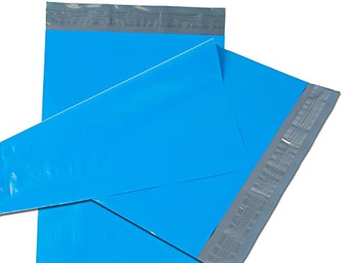 Empire Mailers 12 Inch x 15.5 Inch Blue Poly Mailer Plastic Bags, Self-Seal Non-Padded Shipping Bags, Waterproof and Lightweight, Tear Resistant, Set of 100 Pack