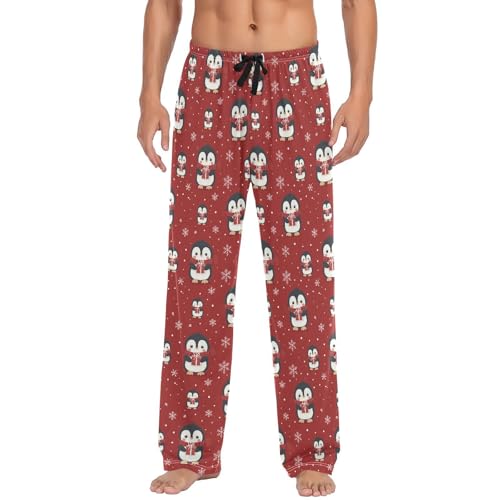 Laprad Men's Pajama Pants Lounge Comfy Pjs Bottoms Christmas Penguin Soft Sleep Pant with Pockets2