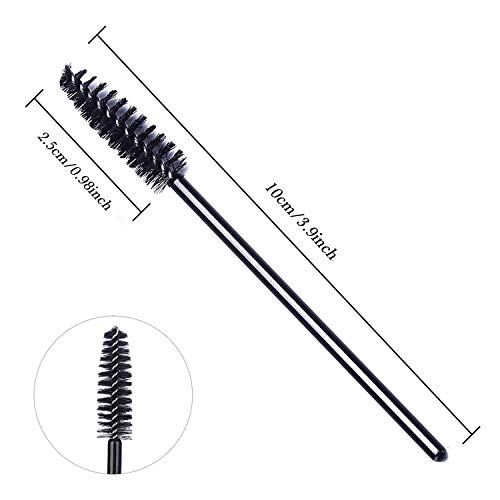 Jibaro 50Pcs Disposable Eyelash Brushes, Mascara Wands, Eye Lash Brush, Spoolies for Eyelash Extensions, Spoolie Eyebrow Eyeshadow Brow Makeup Supplies Kit Cleansing Glitter Applicator Tool