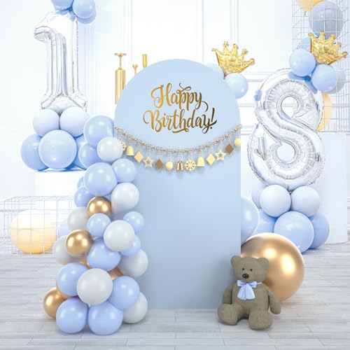 bricia Wedding Arch Backdrop Stand Cover, 7.2FT Double Sided Stretchy Arch Cover Fitted Wedding Birthday Party Banquet Decoration (Bluemist 86.4''Lx48''W) by bricia - Used condition - Image 6