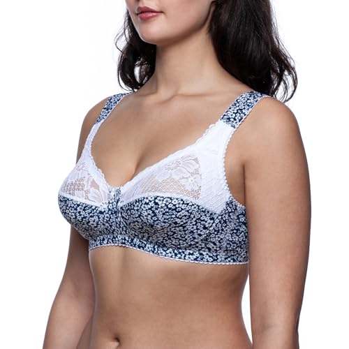 Image of Cotton Wireless Bra No Underwire Full Coverage Plus Size Sleep Minimizer