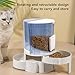 Automatic Dog Cat Feeder Double Layer Dry Wet Separate Rotating Storage Pet Food Feeder Water Dispenser for Small Medium Dog Puppy Kitten (Light Blue)