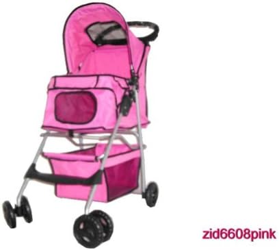 New 4 Wheel Deluxe Pet Stroller Pink