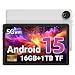 Gleeso Tablet 10 Inch Android 15 Tablets, 16GB RAM 1TB TF, Android Tablet 1332 * 800 HD, 5G WiFi, BT5.4, 5MP Dual Camera, Tab PC 5000mAh Battery, Widevine L1 (White)