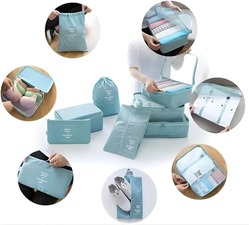 Sac de rangement multifonctionnel voyage lot de 7 compartiments gris