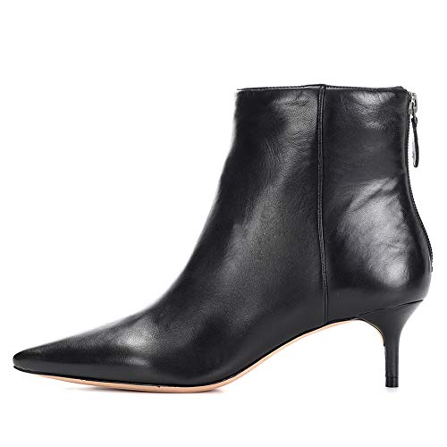 Bottines élégantes à bout pointu pour femme avec fermeture éclair - Pour automne et hiver - Noir - Noir , 37 EU Cover