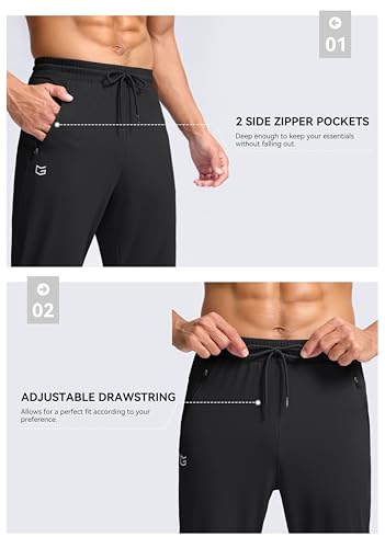 G Gradual Men's 30"/32"/34"/36" Inseam Tall Sweatpants with Zipper Pockets Stretch Long Joggers Athletic Workout Pants Men4