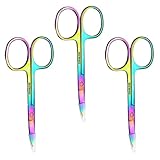 OATIPHO 3 Stück Augenbrauenscheren aus Edelstahl Ergonomische Augenbrauentrimmer Leichte Langlebige Kosmetikschere für Präzises Augenbrauenstyling und Reisen