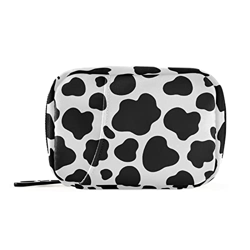 Image of Cow Print Pill Case, Weekly Portable Pill Bag Container 7 Days Pill Box Organizer Vitamin Supplement Holder with Zipper for Travel Family Business