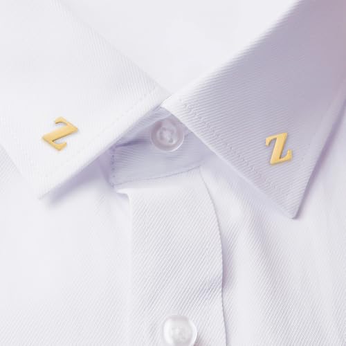 Image of HONEY BEAR Mens Womens Initial Alphabet Letter Lapel Pins Collar Badge Brooches for Business Wedding Graduation Gift Matte Gold 0.59 inches