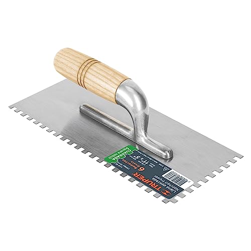 Truper LLM-6C, Llana, mango madera, canto dentado cuadrado, 6 remaches, 11'