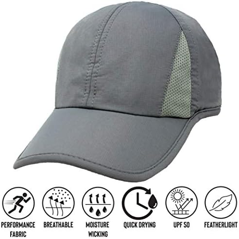 Ponyflo Womens Ponytail Baseball Cap - Ponytail Hats for Women, Curly Hair Ponytail Hat, Baseball Hat for Women, Grey, One Size