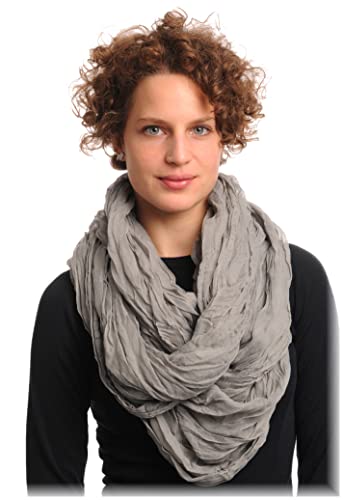 LissKiss Grey Soft Snood Scarf - Grey Plain Designer Snood