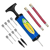 ❤ Tragbar: Die Pumpe hat eine kleine Größe, die bequem zu tragen ist. Auch wird der Strom nicht verbraucht, man kann die Sportbälle überall schnell aufblasen.