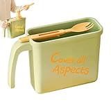 Tazón de fideos instantáneos | Tenedor portátil y sin lavado con gran capacidad incluido – para cocinar pasta al instante – Para comidas en casa, en la oficina, viajes, I al aire libre, fácil