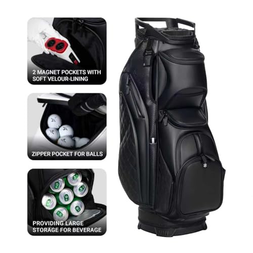 ASK ECHO Soundless Cart Golf Bag with 15 Way Full Length Dividers Golf SLC-130LE Cart Bag