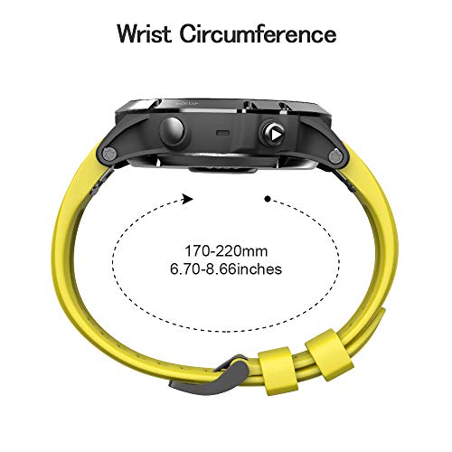 Image of NotoCity Compatible Fenix 5X Plus Bands Fenix 7X Sport Silicone Replacement Watch Strap for Garmin Fenix 8 51mm /Fenix 5X /5X Plus /Fenix 6X /6X Pro /Fenix 3 /HR /Descent MK1 /D2 Delta PX /D2 Charlie(Yellow)