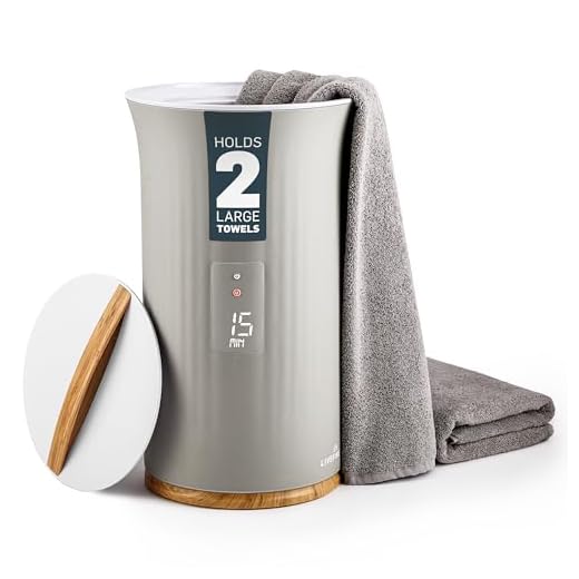 LiveFine Towel Warmer | Large Bucket Style Luxury Heater with LED Display, Adjustable Timer, Auto Shut-Off | Fits Up to Two 40” x 70” Oversized Bath Sheet Towels