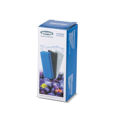 Weipro Replacement Cartridge for Fish Tank Filter 250L/H Aquarium Filter Foam, Active Carbon and Ceramic Ring(TE500-S)