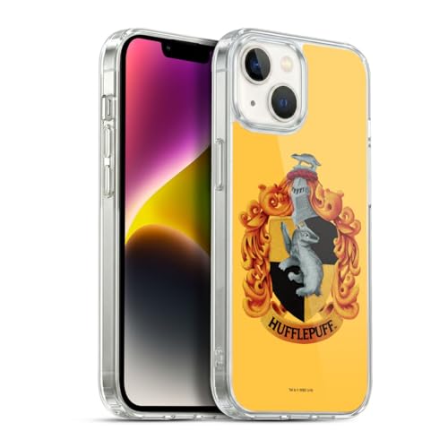 Carcasa Harry Potter iPhone 14 funda Hufflepuff de gel para fans en el instituto o la oficina