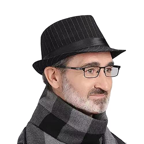 Image of Felt Trilby Fedora Hat Short Brim Panama Jazz Hat 20s Bowler Gatsby Cap for Men Women