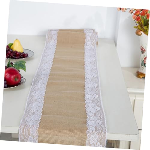 Chemin de table lin et dentelle protection de table à manger élégante VICASKY x4