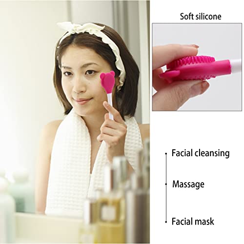 Tbestmax Manual Facial Brush Skin Cleansing Cleaner, Silicone Facial Scrubber, 2-in-1 Skin Care Face Wash for Deep Pore Exfoliation Massaging 10 Pcs - Image 3