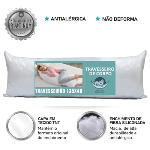 Travesseiro Body Pillow Confortável Dormir E Amamentação，Travesseiro De Corpo Body Pillow 40cm X 1,3