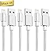 TUUBEE MFi Certified iPhone Cable 3 Pack 6FT Nylon Braided USB Fast Charging & Syncing Extra Long Cord Cell-Phone Charging Cable Compatible iPhone Charger XS/Max/XR/X/8 P/8/7/7P/6/iPad/iPod (Silver)